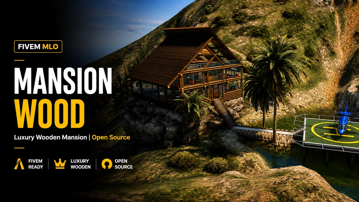 Mansion Wood MLO FiveM | Luxury Wooden Mansion | Open Source